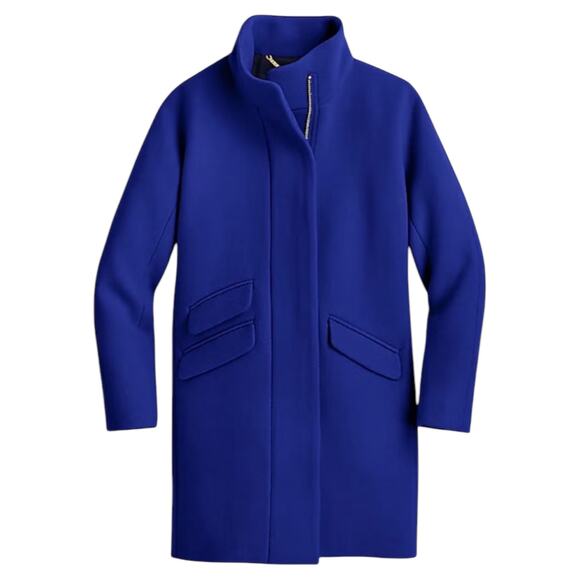 J. Crew New Cocoon Coat in Italian Stadium Cloth Wool Blue Size 14 - Picture 2 of 10
